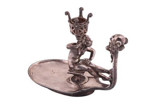 Lot Joseph Cheret. A pewter chamberstick, with...