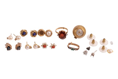 Lot 40 - A pair of sapphire and diamond earrings, the...