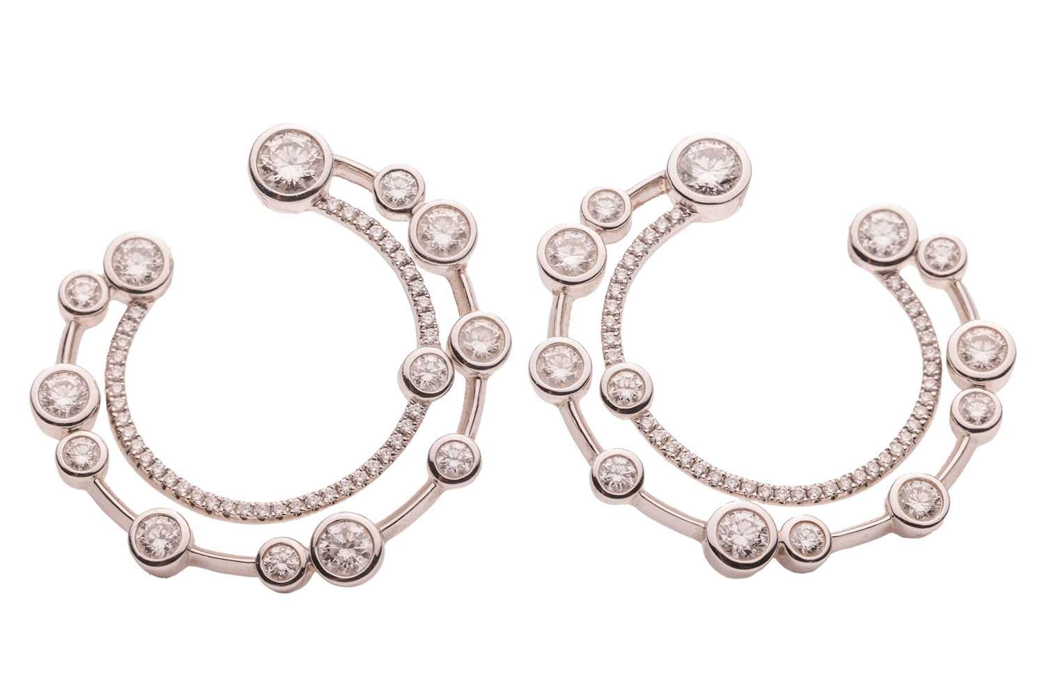 Lot 127 - Boodles - a pair of diamond-set 'Waterfall'...