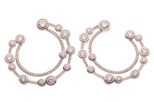 Lot 127 - Boodles - a pair of diamond-set 'Waterfall'...