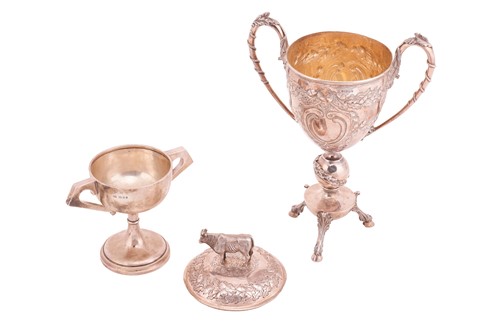 Lot 447 - A Victorian agricultural silver trophy cup and...