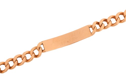 Lot 135 - An ID bracelet, comprising a series of heavy...