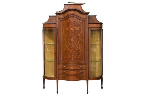 Lot 104 - An Edwardian inlaid mahogany side-by-side...