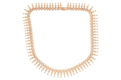 Lot A fringe style necklace, composed of a...
