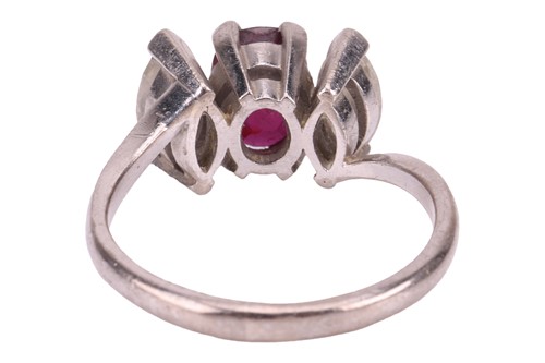 Lot A ruby and diamond-set ring, composed of an...