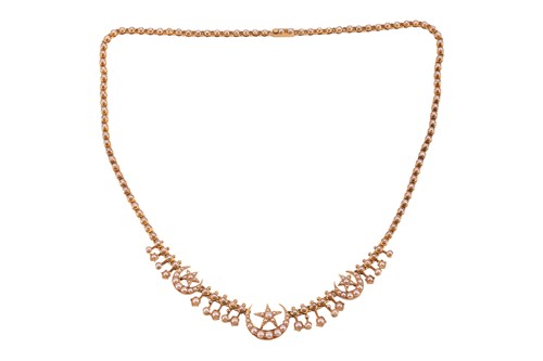 Lot 23 - A Victorian split pearl necklace, set with...