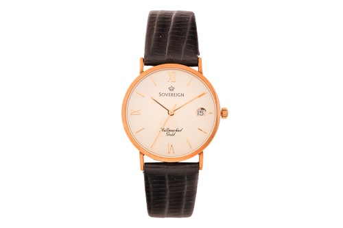 Lot 386 - Sovereign 9ct Gold Wristwatch Bezel: Smooth...
