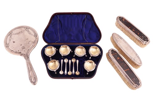 Lot 90 - A cased set of six Victorian silver-plated...