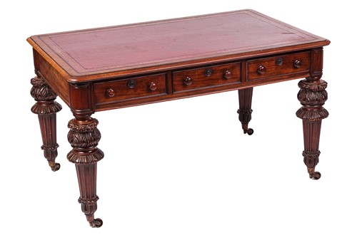 Lot A Victorian rectangular mahogany library...