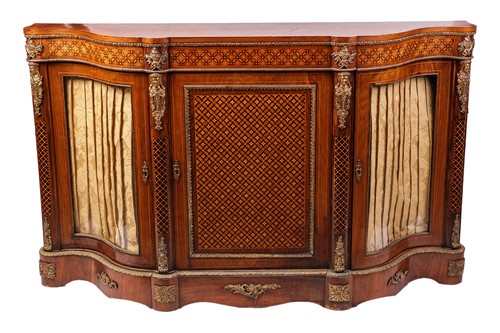 Lot A Victorian walnut chiffonier with glazed...