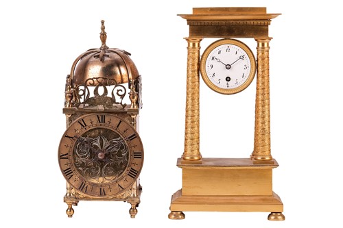 Lot A 19th century French gilt metal portico...