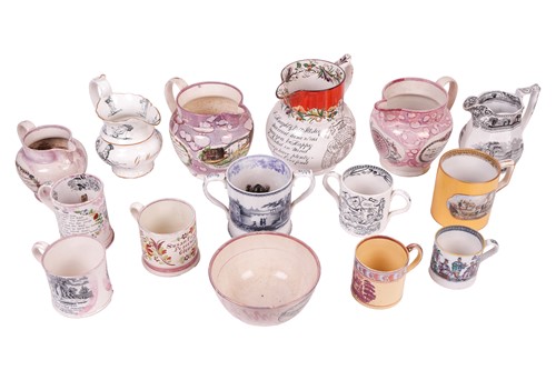 Lot A collection of Sunderland lustre items, to...