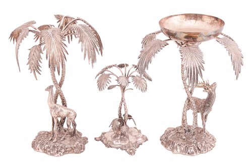Lot 469 - Three late Victorian silver-plated table...