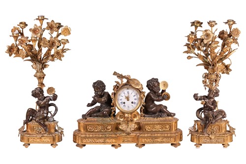 Lot 180 - A 19th century French bronze and gilt metal...