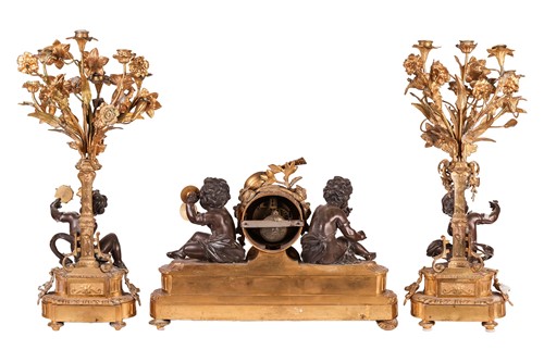 Lot 180 - A 19th century French bronze and gilt metal...