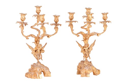 Lot 229 - A pair of French Louis XV style ormolu...