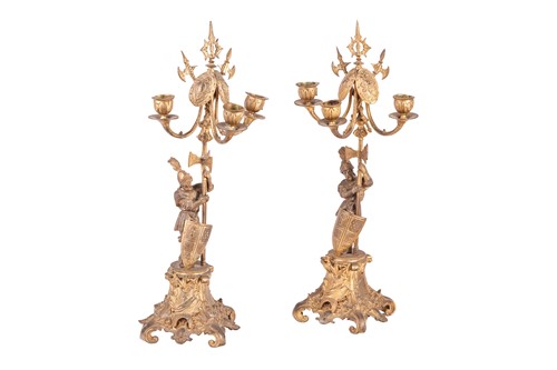 Lot A pair of late 19th century continental gilt...