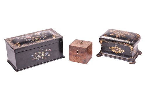Lot 291 - A large Victorian lacquer and mother of...