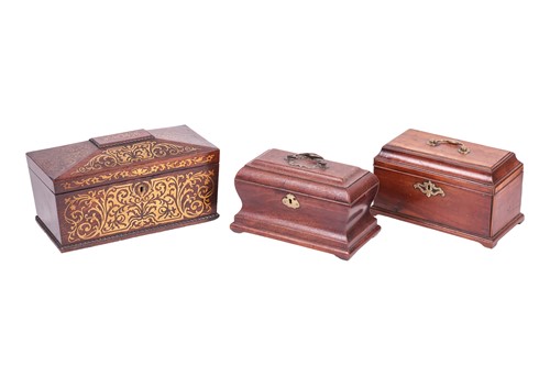 Lot A Dutch bombe mahogany tea caddy, late 18th /...