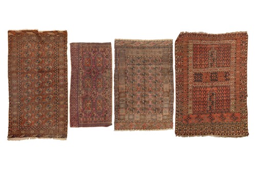 Lot 158 - A group of four Turkoman rugs and weavings,...