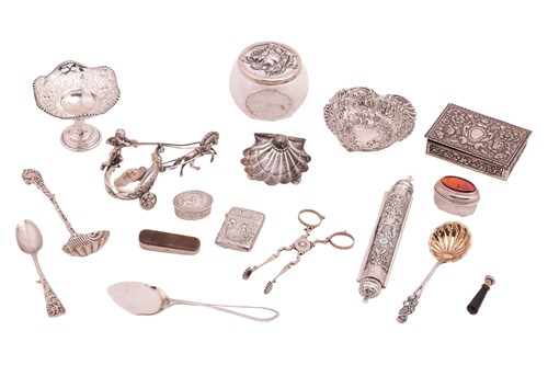 Lot 435 - A Spanish silver mezuzah with relief...