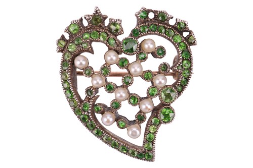Lot 100 - Child & Child - A Witch's heart brooch set...