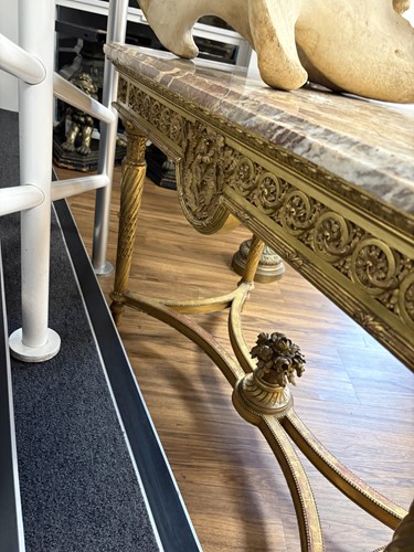 Lot 74 - A Louis XVI style carved wood and gilt gesso...