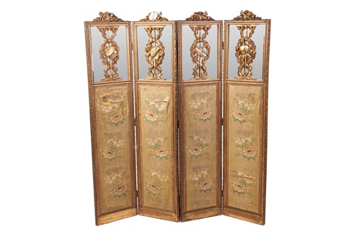 Lot A Louis XVI style carved and giltwood...