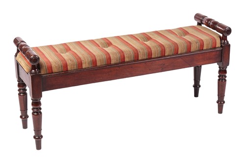 Lot A Victorian mahogany hall bench/window seat in...
