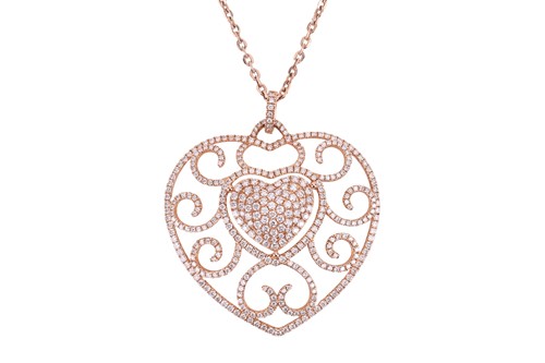 Lot 238 - A diamond-set pendant on chain, the pendant...