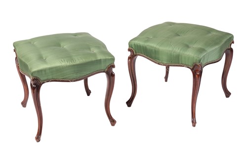 Lot A pair of Victorian mahogany cartouche-topped...