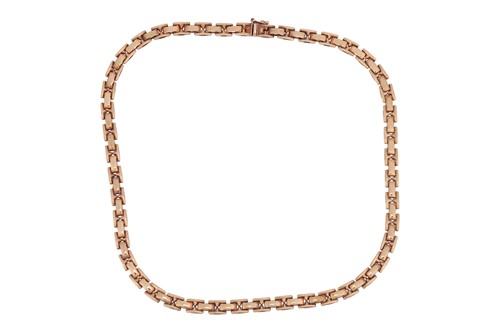 Lot 177 - A fancy panther link necklace in 9ct yellow...