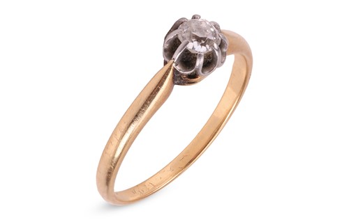 Lot 14 - A diamond-set solitaire ring, claw-set with an...