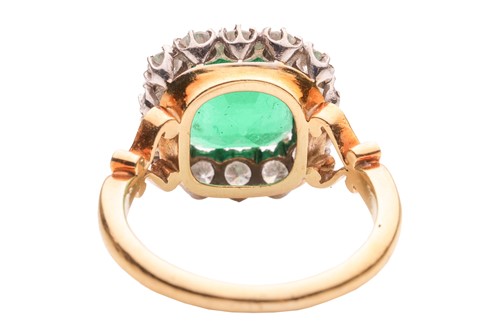 Lot A Colombian emerald and diamond cluster ring,...
