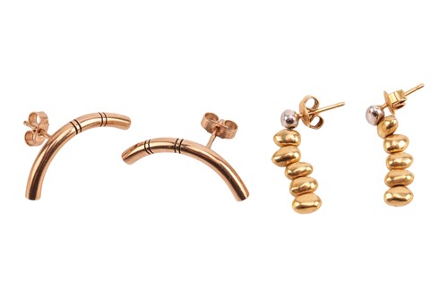 Lot 28 - Two pairs of earrings; the first pair each of...