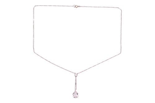 Lot A French Belle Époque old-cut diamond lavalier...