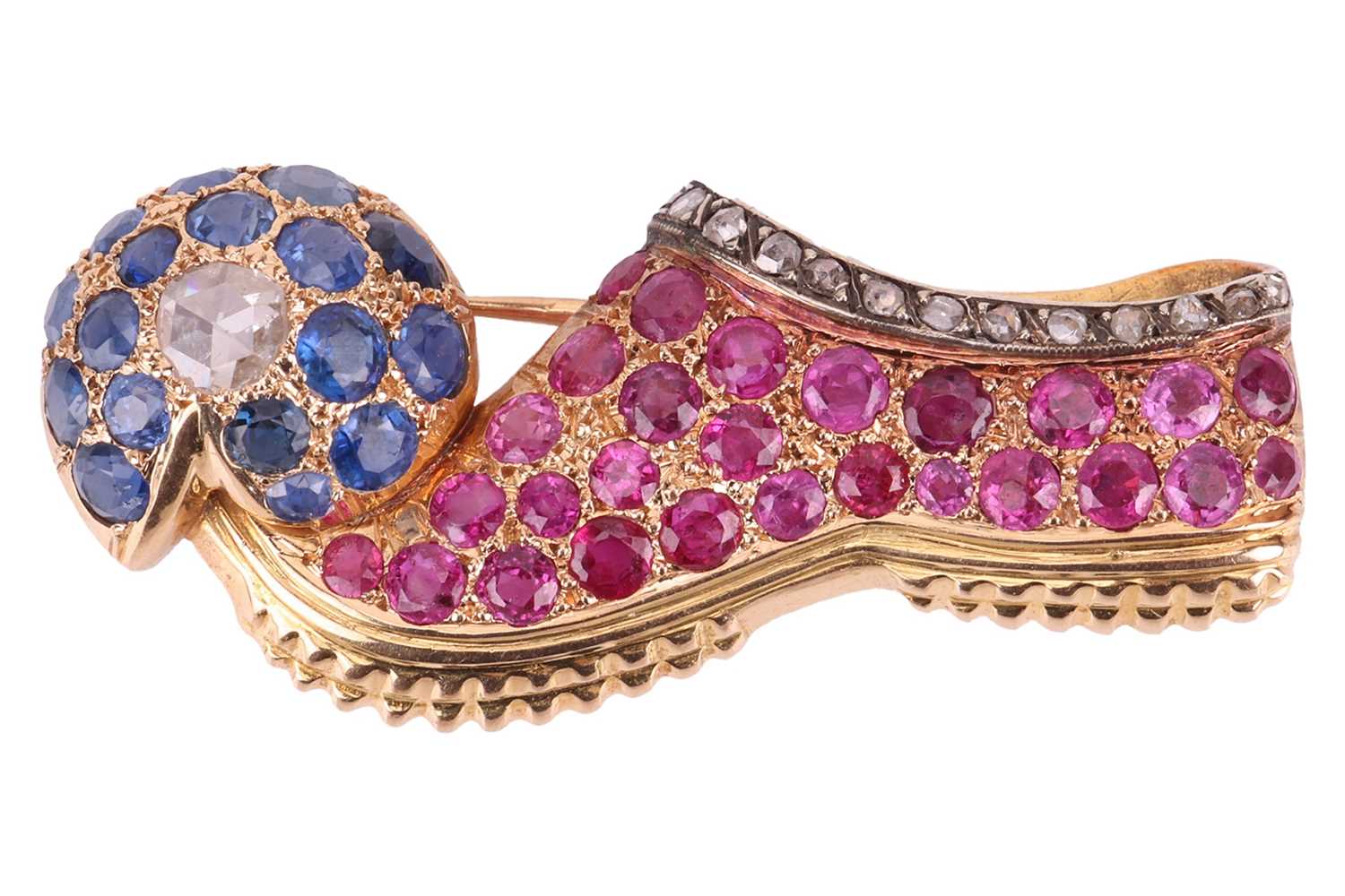 Lot Attributed to Paul Flato - A gem-set slipper...