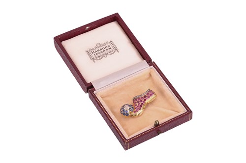 Lot Attributed to Paul Flato - A gem-set slipper...