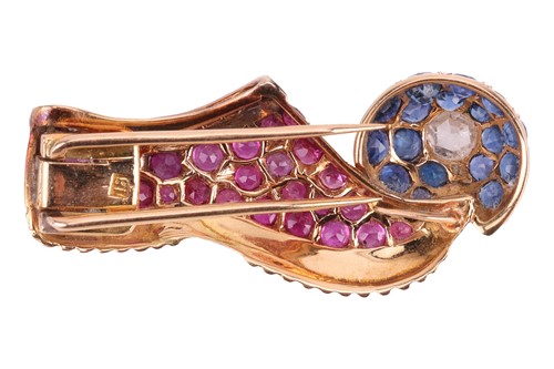 Lot Attributed to Paul Flato - A gem-set slipper...