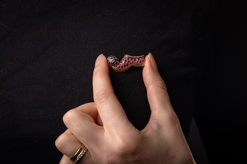 Lot Attributed to Paul Flato - A gem-set slipper...