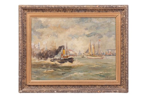 Lot 4 - 20th Century Continental School, boats in an...