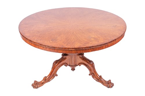 Lot 45 - A Victorian oak snaptop centre table, the...