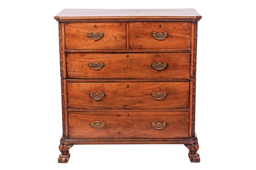 Lot 51 - A late 19th century mahogany chest of drawers,...