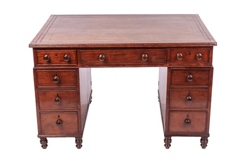 Lot 53 - A mahogany pedestal desk, made of 19th century...