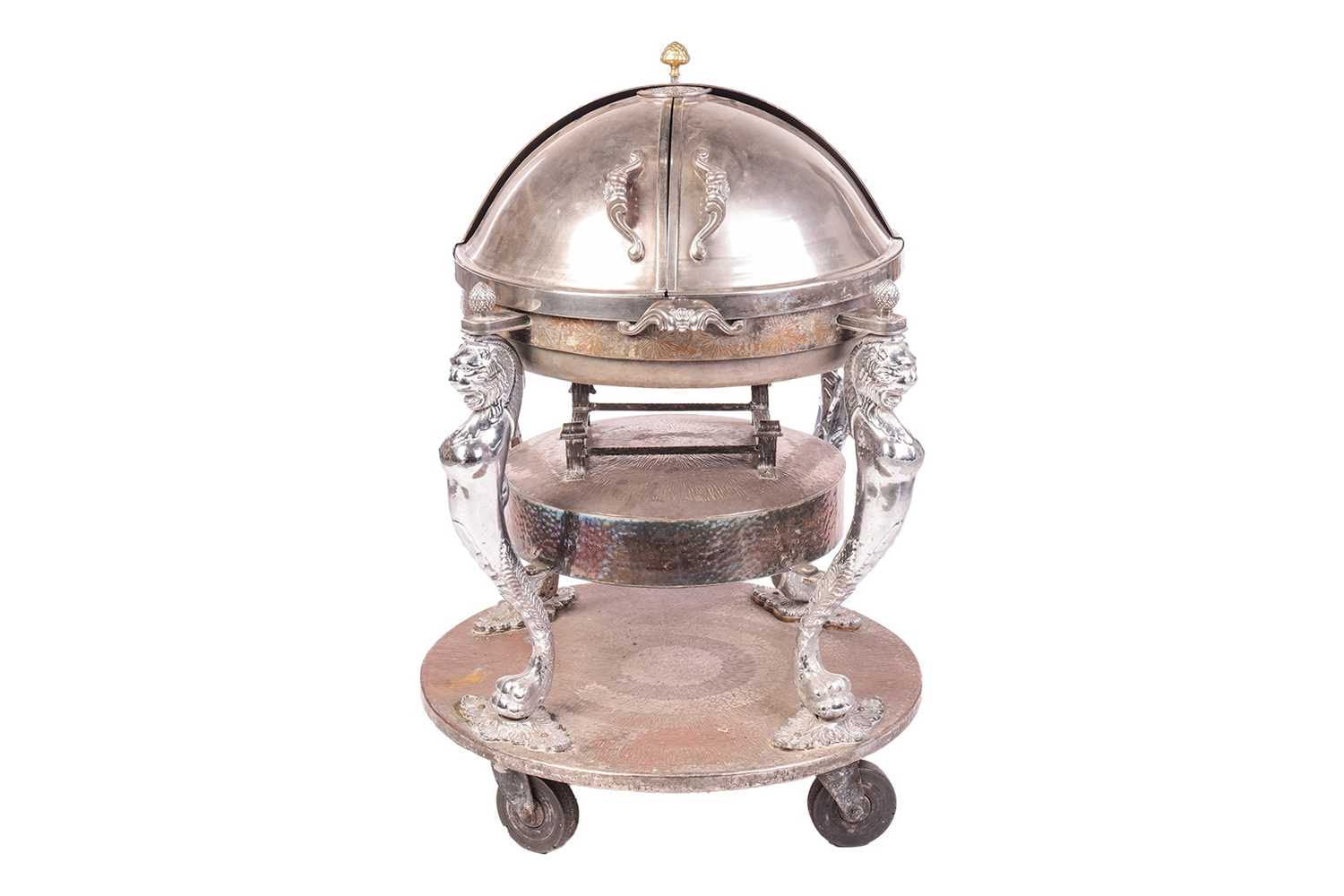 Lot 59 - A large and impressive silvered circular meat...