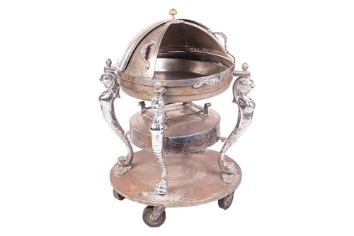 Lot 59 - A large and impressive silvered circular meat...