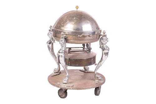 Lot 59 - A large and impressive silvered circular meat...