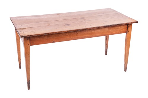 Lot 44 - A 19th century French ash kitchen table, the...