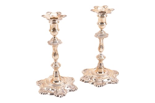 Lot 369 - A pair of reproduction George II style cast...