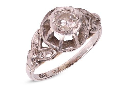 Lot 52 - A diamond-set solitaire ring, composed of an...